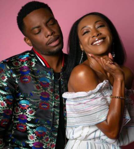 Woody McClain with his reel partner Gabrielle Dennis in The Bobby Brown Story.